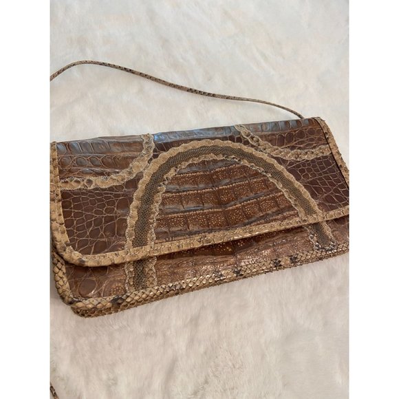 Carlos Falchi Womens Authentic Vintage snake Skin Clutch Purse - Picture 3 of 12